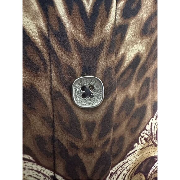 Susan Graver‎ Women’s Brown Printed Collared Long Sleeve Blouse Size 18 - Picture 5 of 7